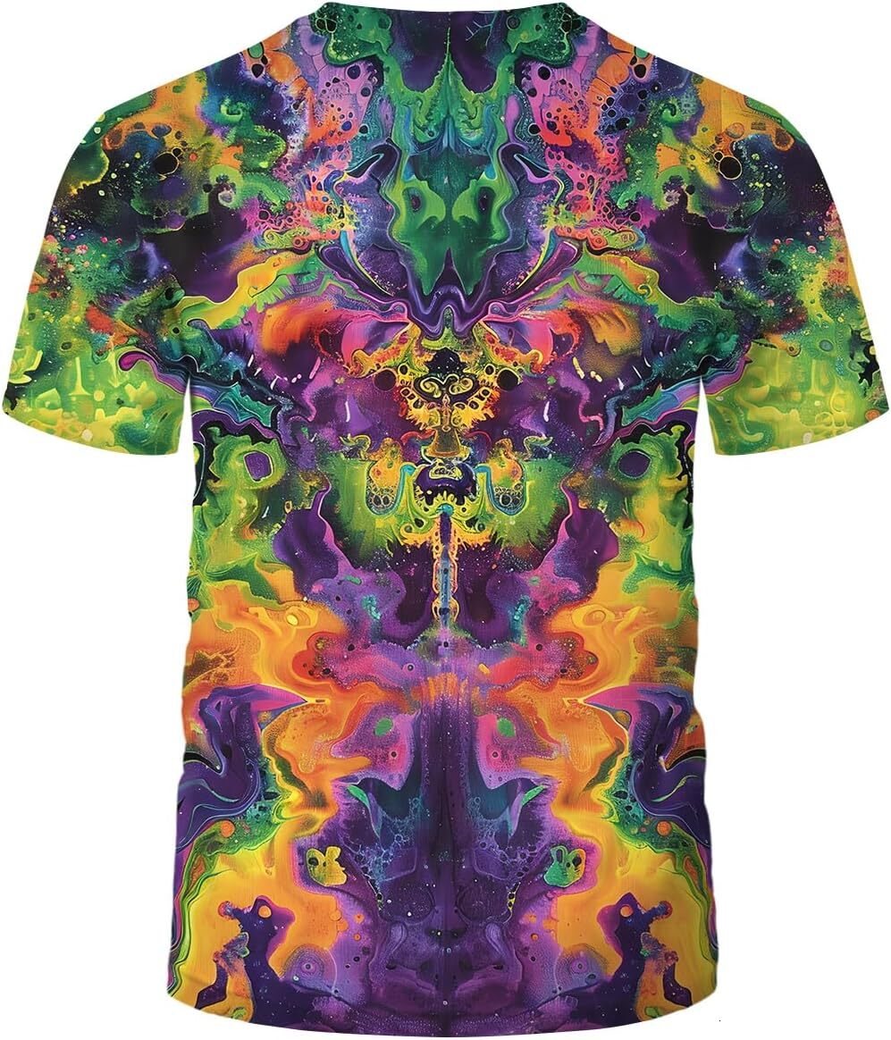 Mens T shirt Psychedelic Tie Dye Shirt for Men Women Graphic Tees Unisex 3D Printed Short Sleeve Novelty Tops graphic tee Casual tops summer clothes T