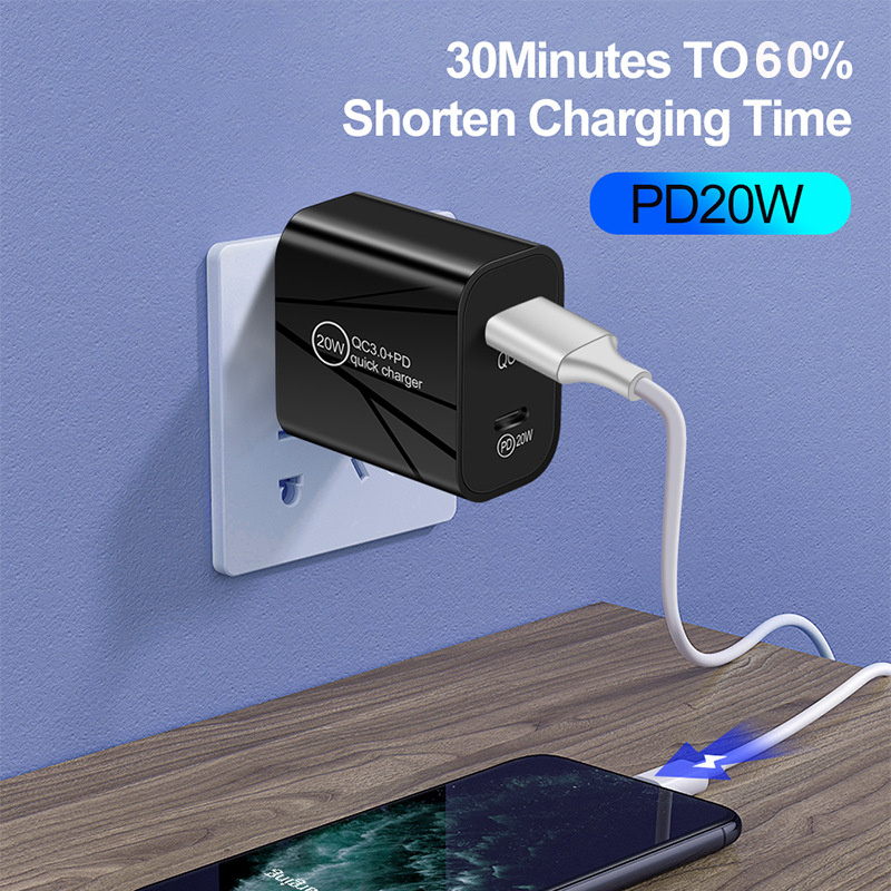 Quick Charging 12W 20W Dual Ports PD Wall Charger Portable Type c Power Adapters EU US UK Plug For iPhone 16 15 14 Plus 13 12 11 Pro Max Samsung S24 S