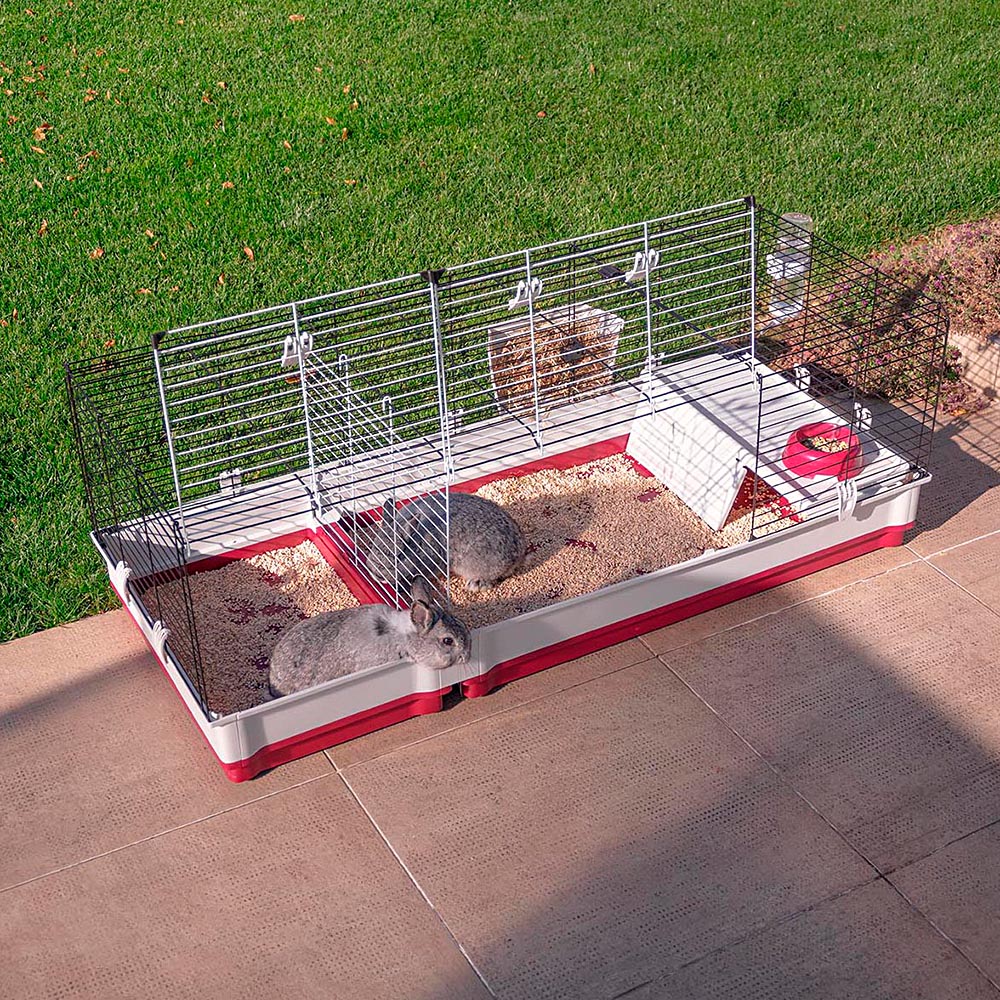 Rabbit Cage Krolik 140 Guinea Pigs, Assembly kit. Separable Extension, Accessories included