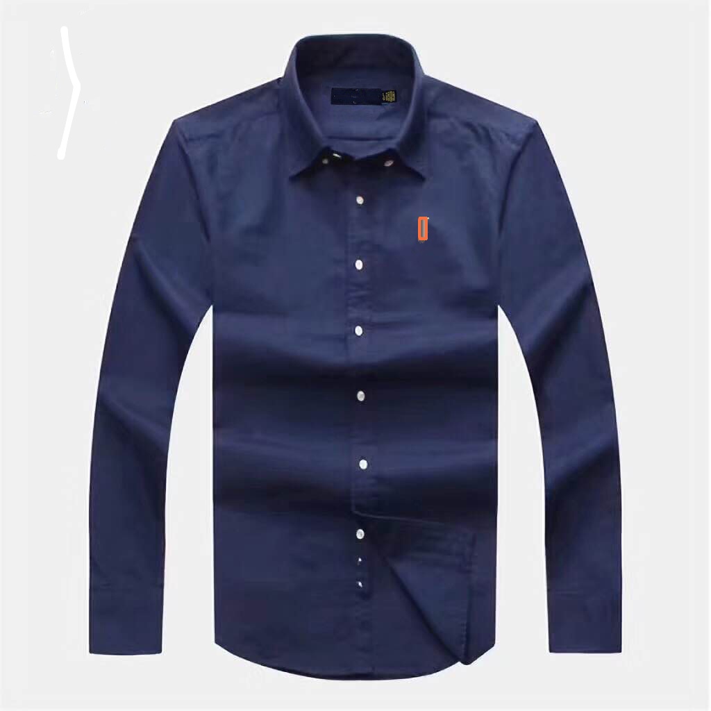 Mens Pure cotton polo Dress Casual Shirts s Slim Silk Designers T-shirts Long Sleeve fashion t business clothing plaid brands Multiple color