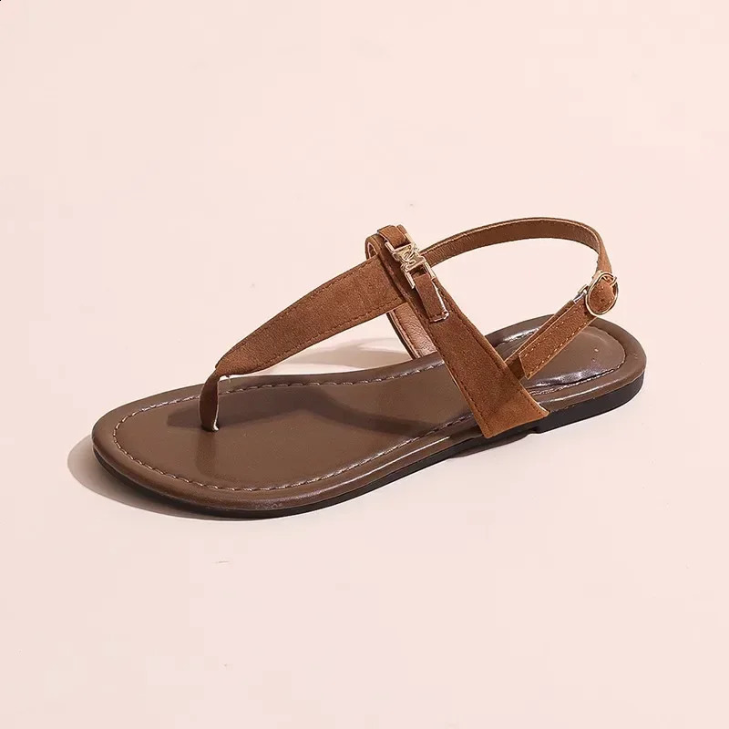 Womens Shoes Thong Womens Sandals Fashion Daily Sandals Women Buckle Strap Flat with Outdoor Open Toe Female Shoes 241015