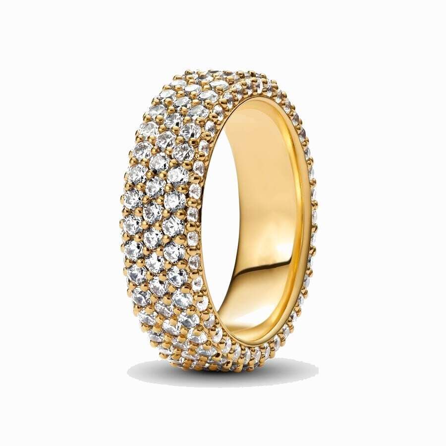New Sier Timeless Pave Row of Hearts Rings for women Gifts jewelry Designer Ring Gift Wholesale