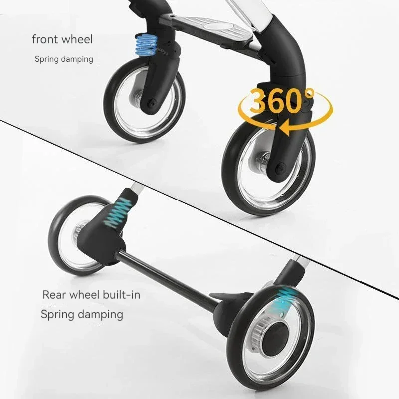 Pet Stroller Detachable Trolley 4-Wheel Foldable Dogs Stroller Aluminum 15kg Dog Travel Stroller Pushchair Jogger Pet Suplies