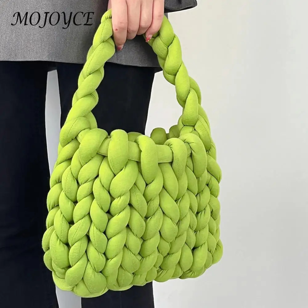 Shoulder bag hand woven womens casual handbag Icelandic wool fashionable soft lightweight breathable holiday gift 241014