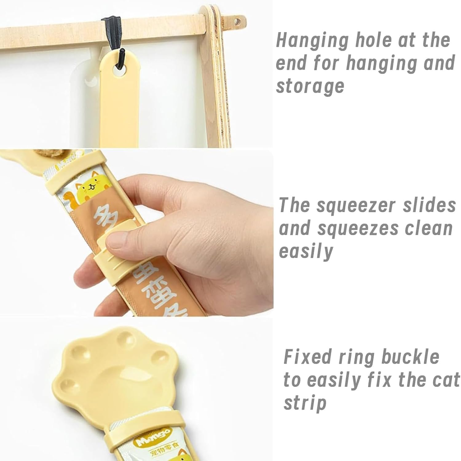 Cat Strip Squeeze Cat Strip Feeder Cat Strip Happy Spoon Cat Wet Treat Squeeze Treat Spoon Dispense Spoon Pet Spoons Cat Feeder