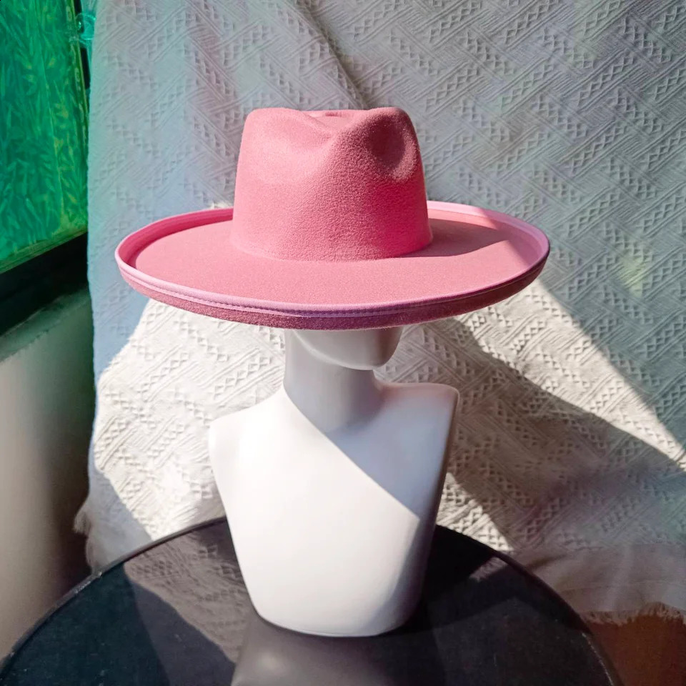 Fedora Womens Mens Hat Big brim Panama Jazz Hat Heart Top Classic Gentleman Hat sombrero hombre chapeau homme 241014