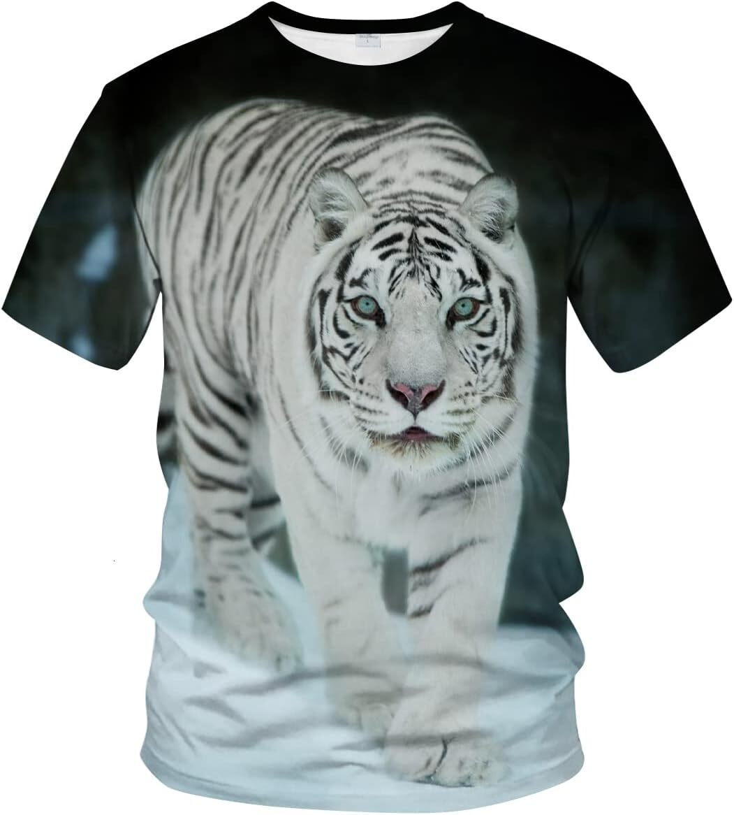 Mens T shirt Men's Tiger T-Shirt Summer Short Sleeve Tees Tops Fantasy Animal Theme Shirt Realistic Graphic Shirt tee Casual tops summer clothes