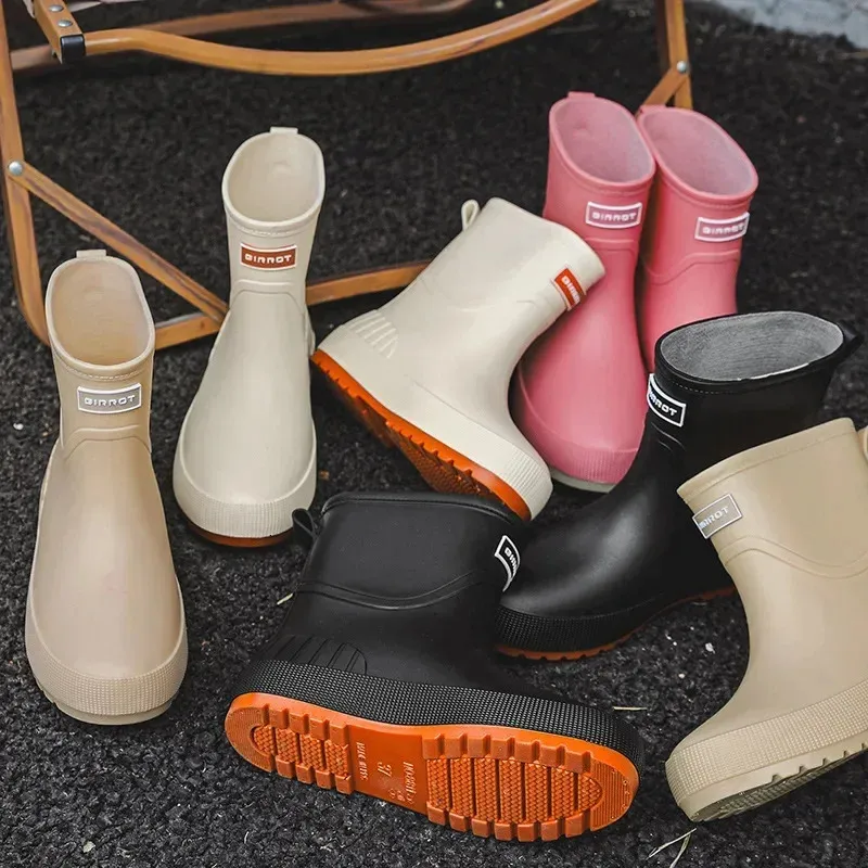Women Designer Slip-on High Quality Water Waterproof Shoes Womens Rubber plush Rain boot Garden Galoshes Non-Slip Boots 240606 241118