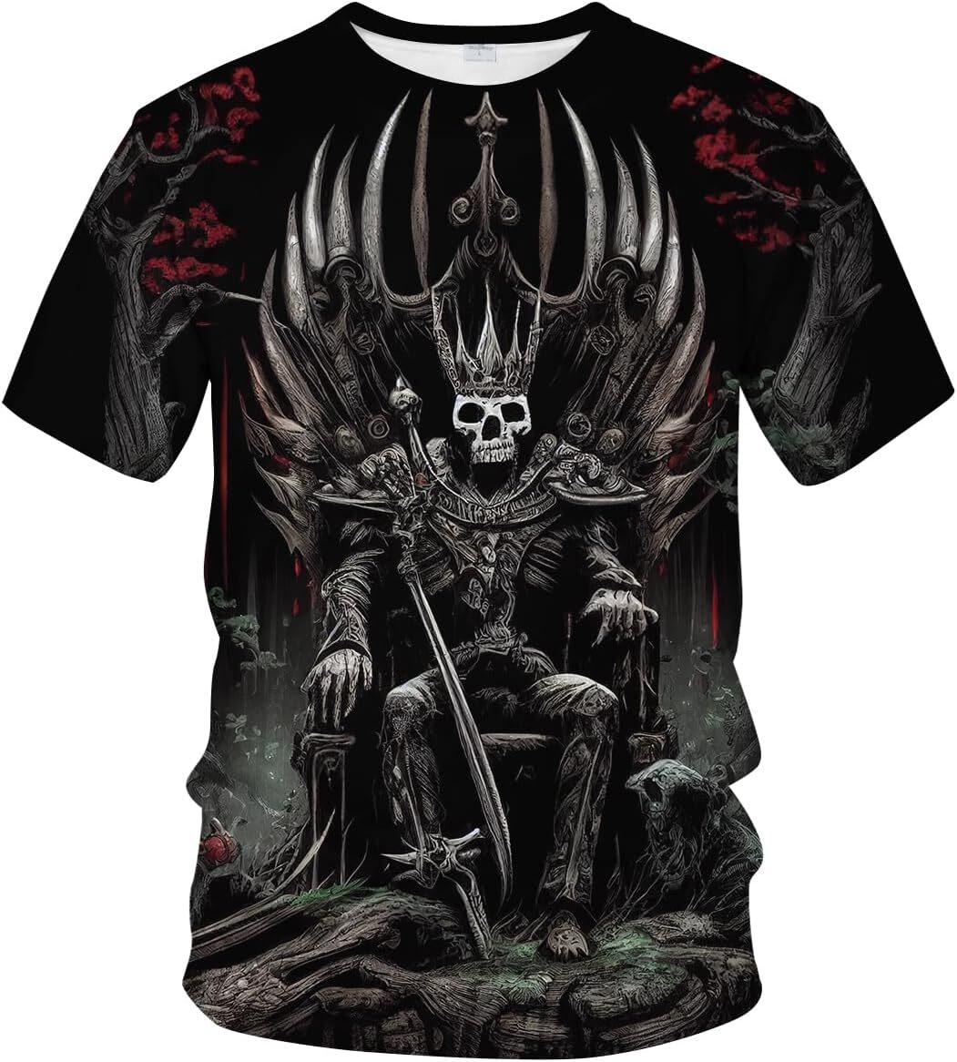 Mens T shirt Men's Skull Graphic Tshirt 3D Print Skeleton Shirt for Men Funny Skull Tees Top tee Casual tops summer clothes Trendy Fashion cool