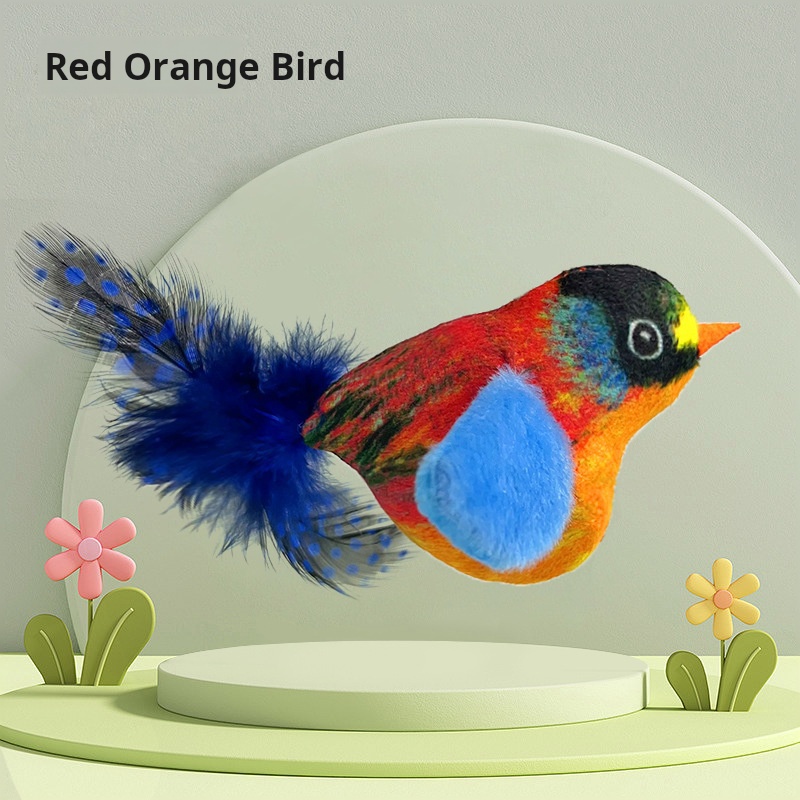 Pet cat toy simulation call bird sound plush toy cat self-hilarity relief artifact hanging automatic teasing cat