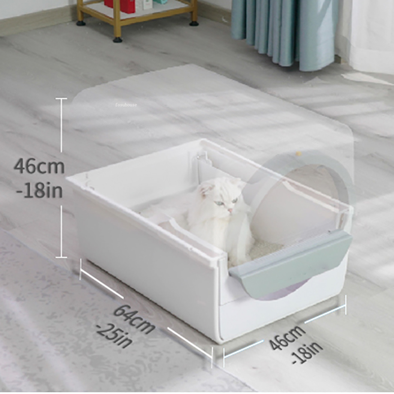 Semi-automatic Intelligent Cat Litter Box Deodorant Easy To Clean Cat Bedpans Cat Toilet Fully Enclosed Feces Shovel Litter Box