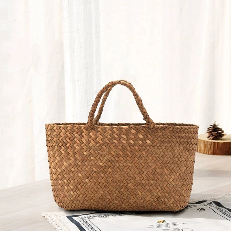 Leisure Grass Bag Natural Willow Handbag Womens Woven Garden Handmade Mini Lattan 241014