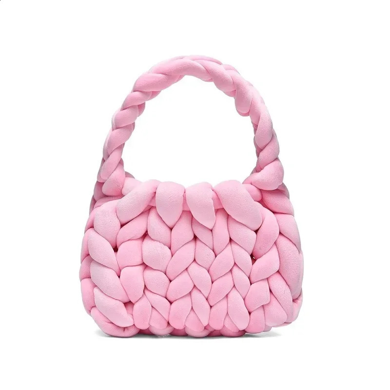 Xiaohongshus Velvet Bag DIY Handmade Woven Crystal Core Spinning Handheld Mail 241014