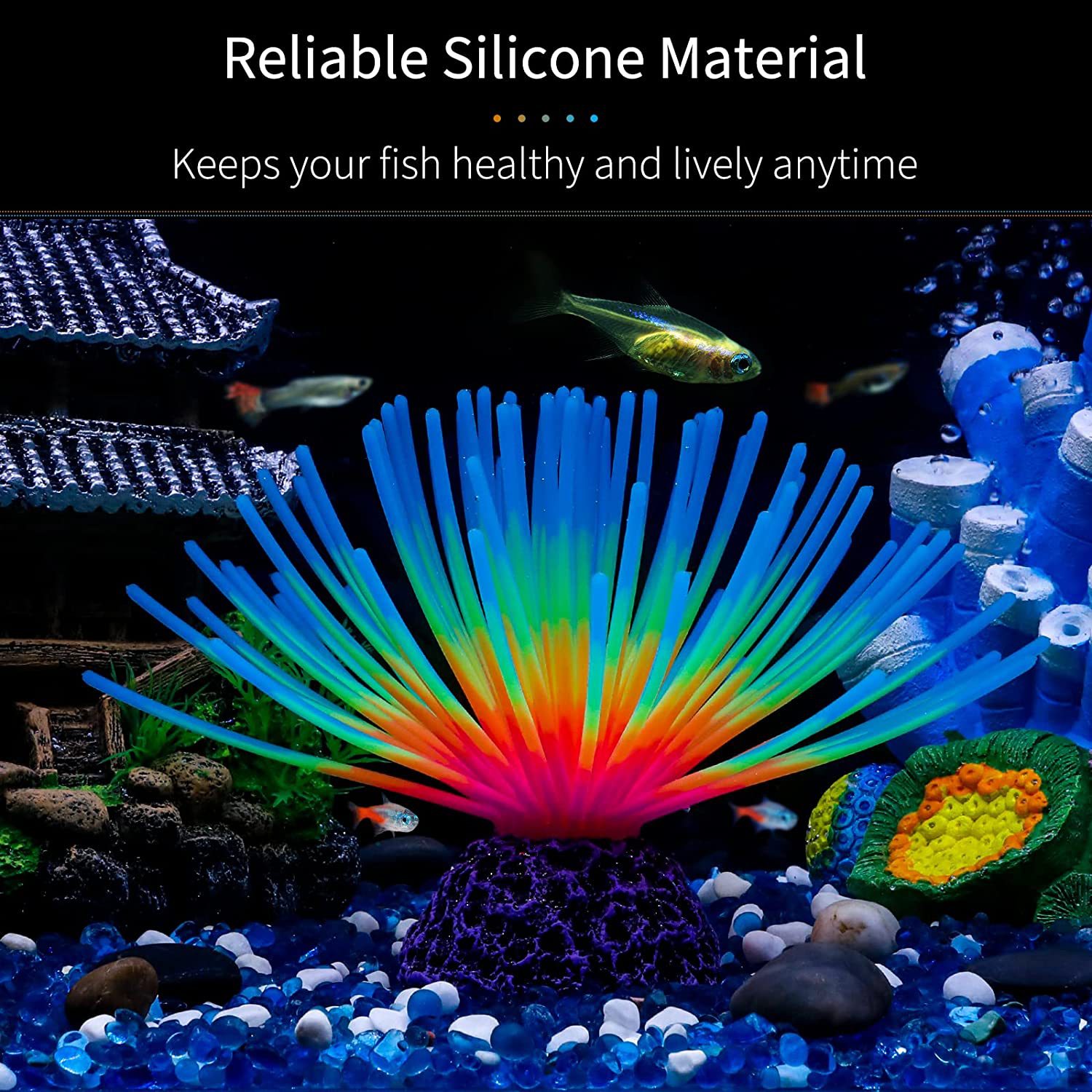 Glowing Fish Tank Decorations Plants Glow Aquarium Decorations Glowing Mushroom Coral Plant Ornaments Fish Tanks Accessories