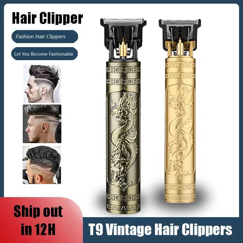 Hair Electric Vintage Cutting T9 Machine Hair Clipper Professional Men Shaver Rechargeable Barber Trimmer for Men Dragon BuddhaXJ2410