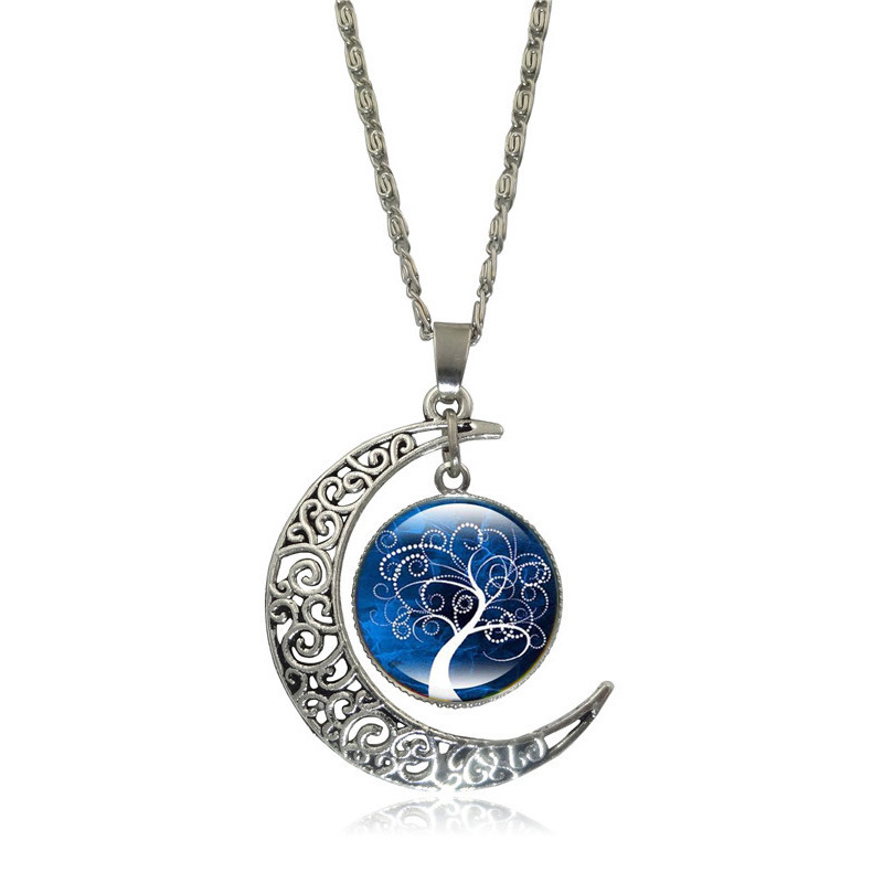 Tree of Vintage Life Necklaces: Hollow Moon Pendant Jewelry (2024 Collection) 4