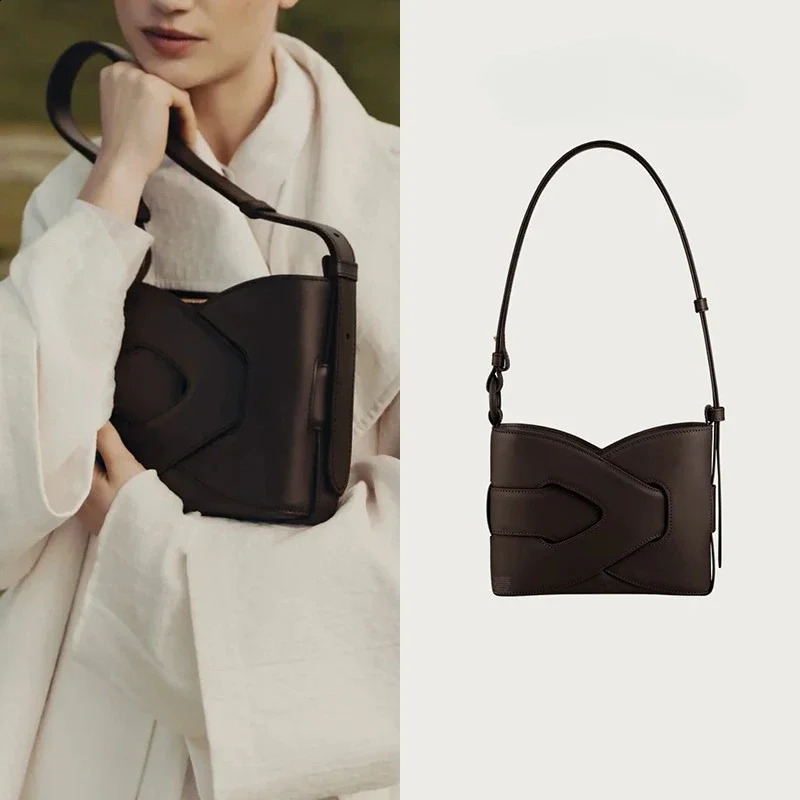 Womens woven niche retro single shoulder twisted bag handbag tilted body bucket n inspiration for gifts 241014