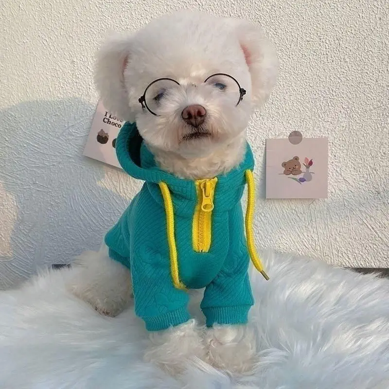 Dog Clothes Autumn and Winter Schnitzer Than Teddy Bear Small and Medium-sized Dog Cat Clothes Hooded Thin Western Style Hoodie