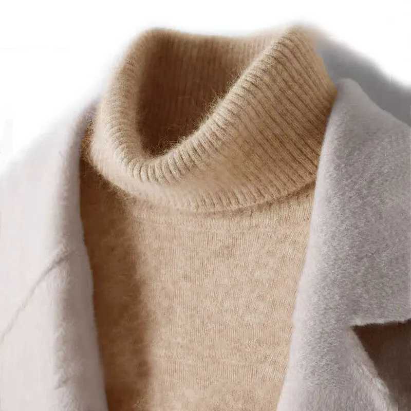 100% Pure Cashmere Wool Turtleneck Sweaters For Men Pullover 2023 Autumn Winter Soft lightweight Warm Knitted Sweater Pull Homme LX241015