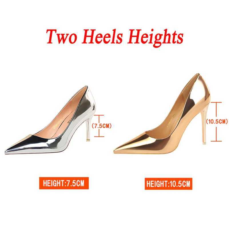 Womens Mteallic Brze Leather Pump 7.5cm 10.5cm High Heels Womens Stiletto High Heels Middle Boots Wedding Bridal Gold Sier Activity ShoesXJ250319