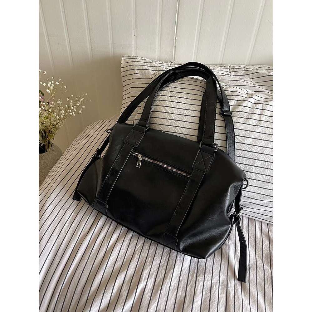 Large Capacity Vintage Ladies Messenger Bag Simple Women's Travel Shoulder Bags Soft PU Leather Female Handbags Big Tote Purse s