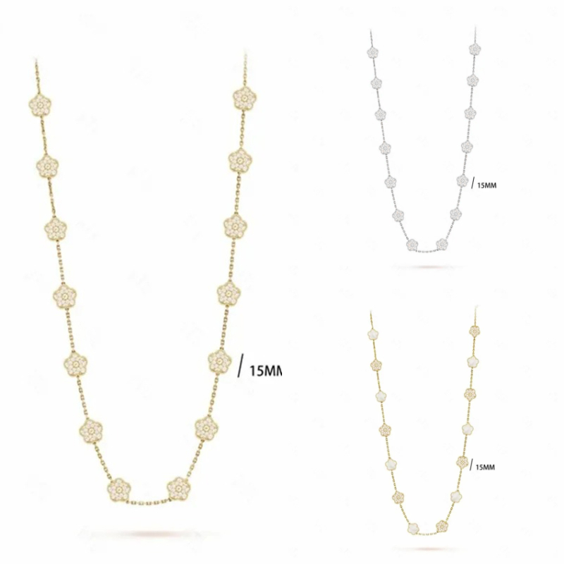 crystal 20 four leaf clover pendant necklace designer luxury jewelry women fashion necklace sterling silver jewelry 925 gold clover necklace long chain elegant