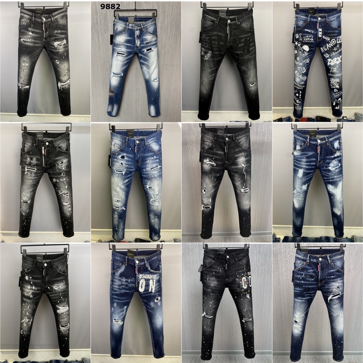 2024 New dsquares jeans Black Hip Hop Rock hot Jean shorts Uomo Knee Jean Casual mens Embroidery jeans Luxury Ripped Jeans pants for Womens designer COOLGUY JEANS
