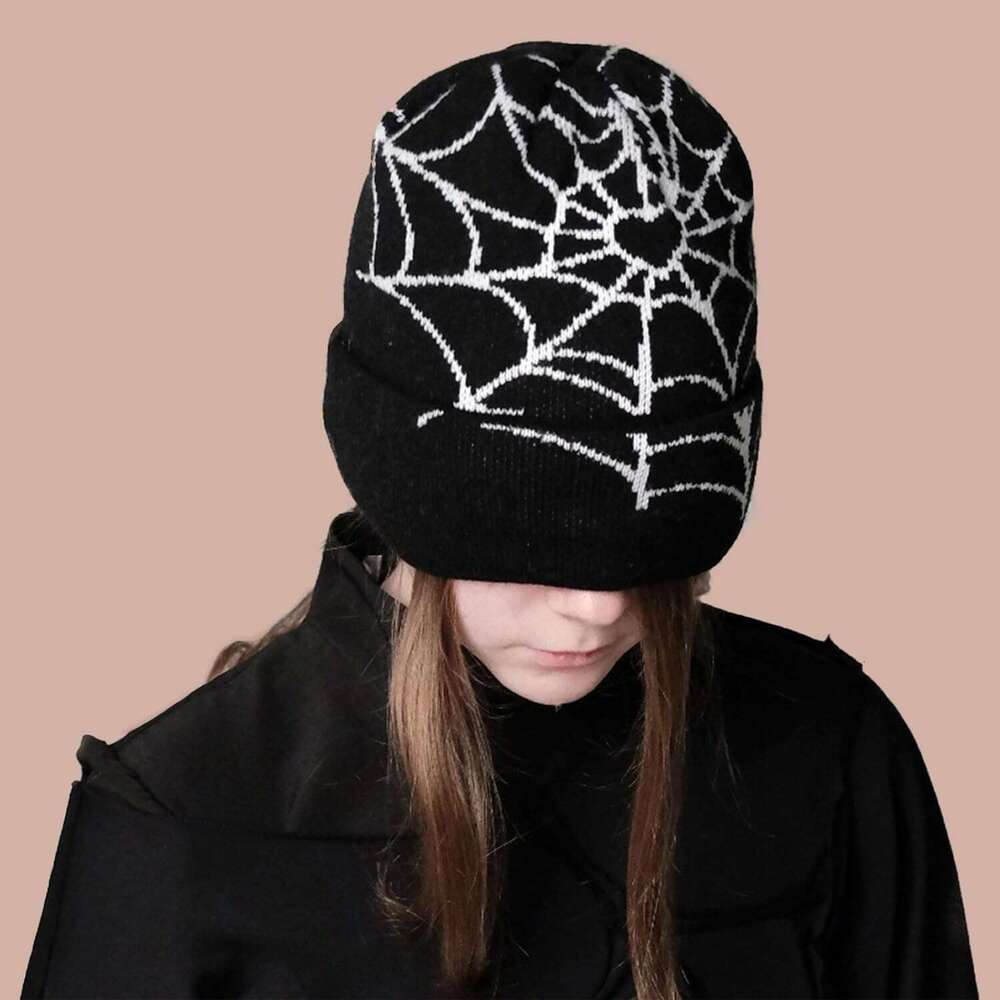 Men Web Black Outdoor Teenagers Hat Women & beanie Beanies Spider good Beanie Knit White) Gothic W