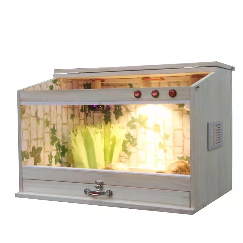 Non-assembled Inclined Plane Solid Wood Box Reptile Breeding Box Horned Frog Lizard Spider Incubator Ovulation Box