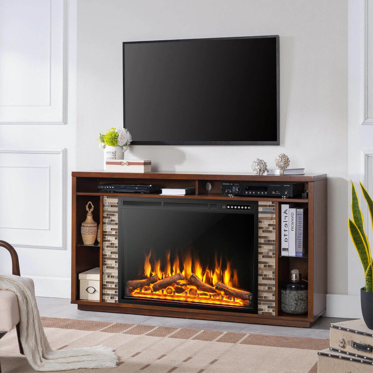 Adjustable Electric Flame Fireplace Insert for Walls - 34/37 inch Size