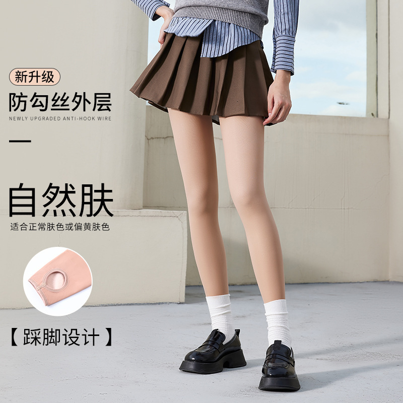 new designer double layer bare leg artifact women s winter tight pants plush fashion thick stockings natural nude feeling spring and autumn flesh colo
