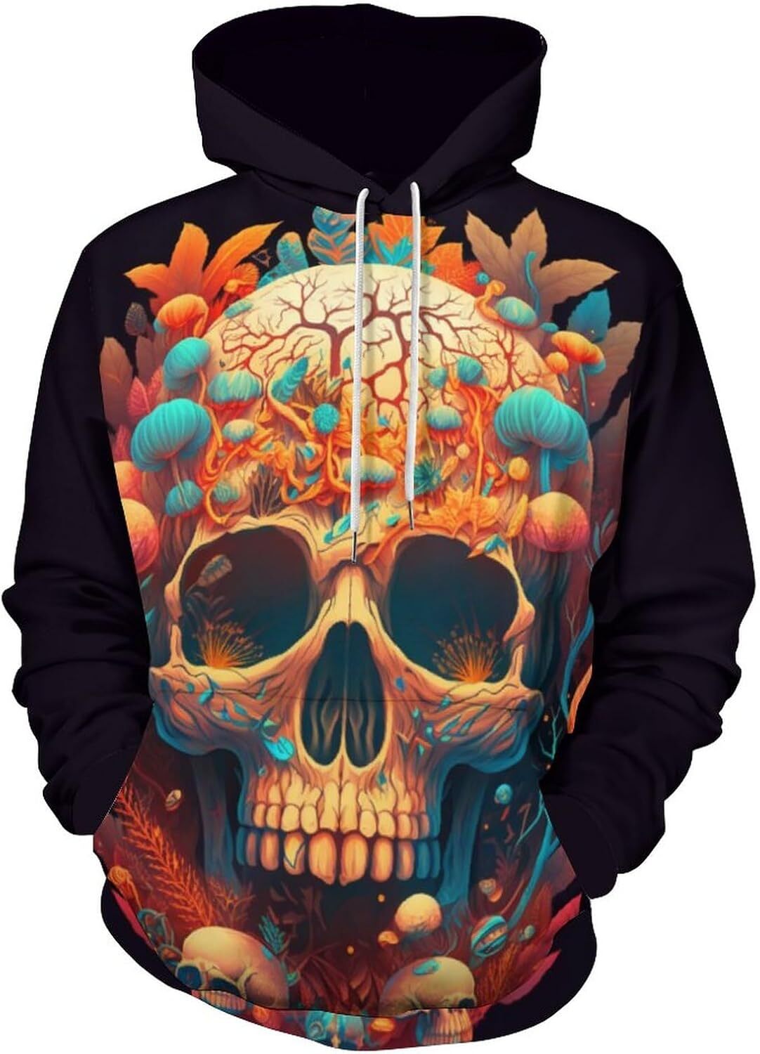 Hoodie for Mens Womens Funny Mushroom Skull Hoodie 3D Printed Color Pattern Sweatshirt Hoodie Graphic Hoodies sweatshirt Pullover Long Sleeve