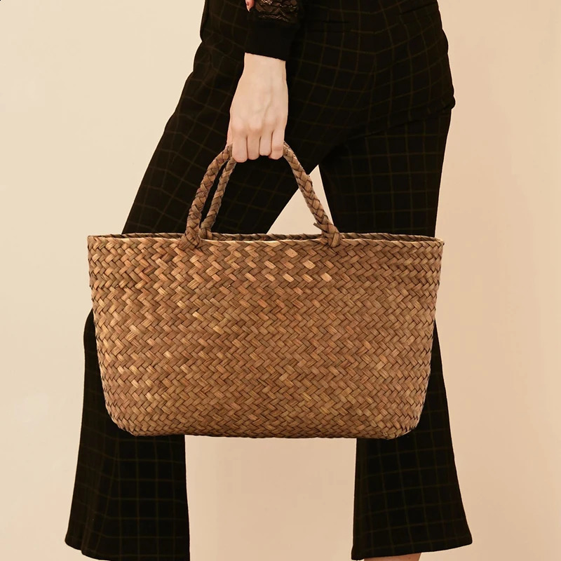 Leisure Grass Bag Natural Willow Handbag Womens Woven Garden Handmade Mini Lattan 241014