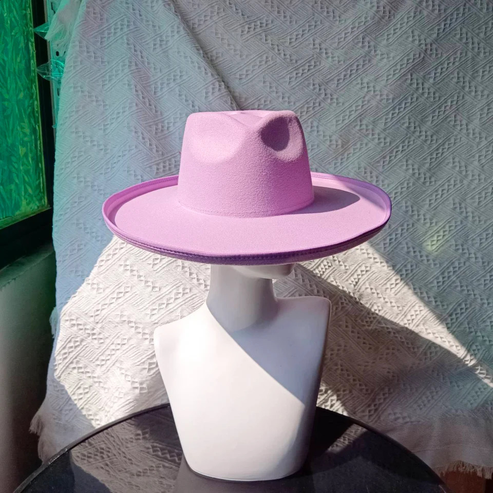 Fedora Womens Mens Hat Big brim Panama Jazz Hat Heart Top Classic Gentleman Hat sombrero hombre chapeau homme 241014