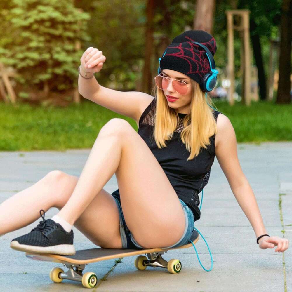 Headwear good Women Knit ted Beanie Beanies for bonnet Hat Men s Spider beanie Double-Layer Str Winter Outdoor Warm