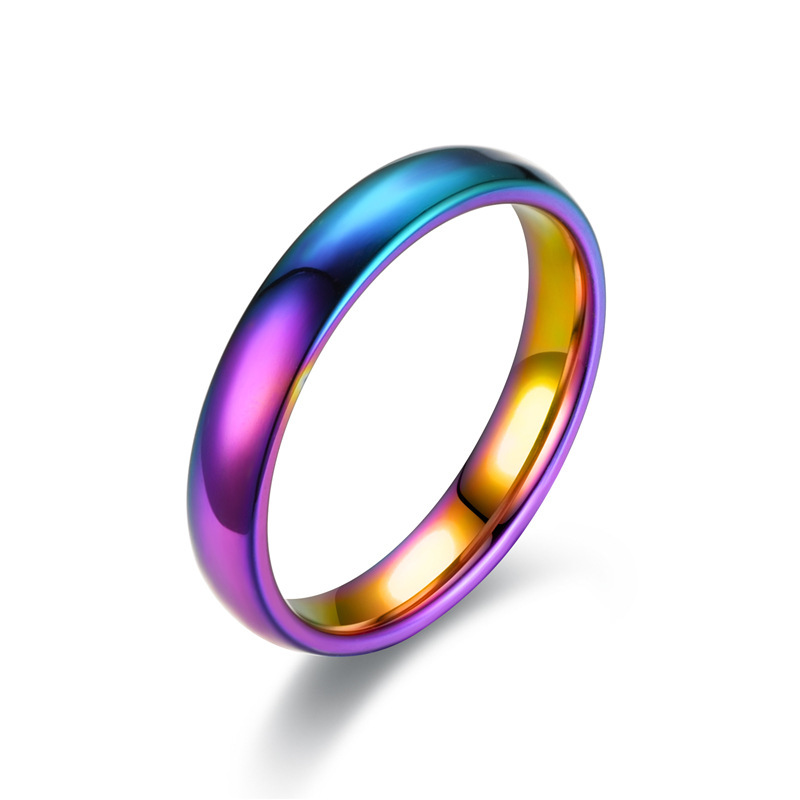 4MM 316L Gold Silver Black Stainless Steel Band Ring for Women MenTitanium Ring for Men Engagement Wedding Eternal Lovers Rings Jewelry Gift Wholesale