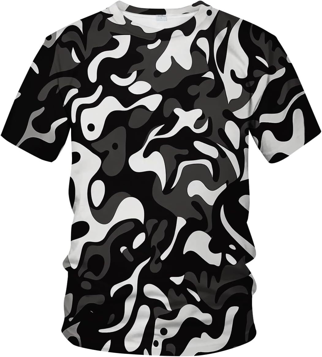 Mens T shirt Men's Retro Striped Pattern Shirt Novelty Tie Dyed Hunting Cool Tee Shirt tee Casual tops summer clothes Trendy Fashion