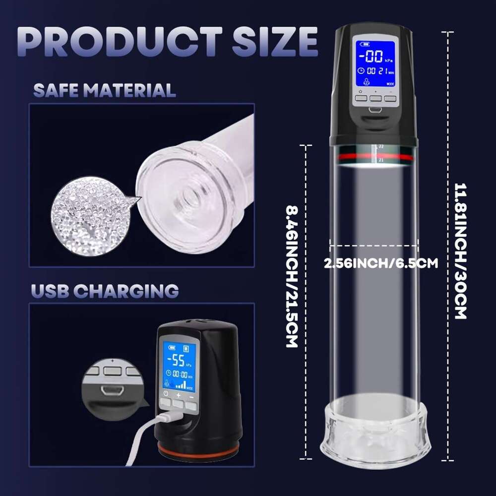 LED Display Electric Vacuum Penis Enlargement Extend Training Pump For Men Sex Toys Penis Extender Powerful Suction Adults Toys