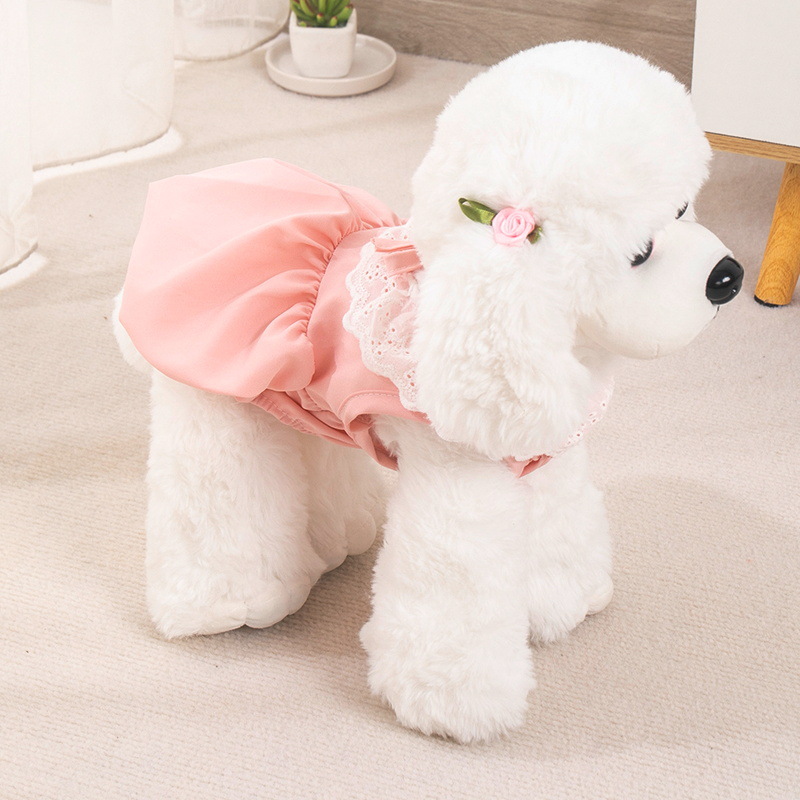 Spring Summer Cute Pumpkin lace Princess Dress Yorkshire Marzis Dog Cat Pet Clothes