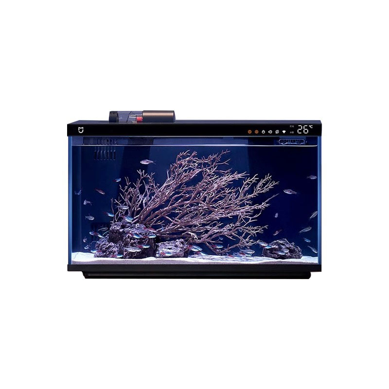 Glass Aquarium Fish Tank Intelligent Desktop Ecological Fish Tank with WIFI Control Feeding Box Light Filter