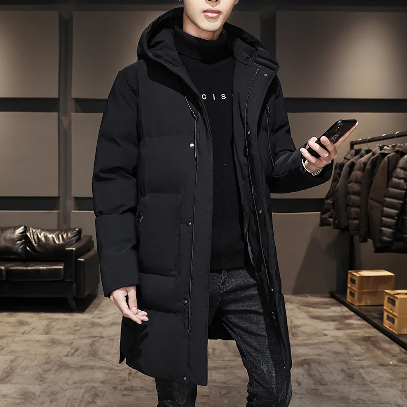 Plus Winter Extended Warm Thick Hoodie Parkas Jacket Mens Autumn Jacket Classic Windproof Pocket Parka Mens 241007