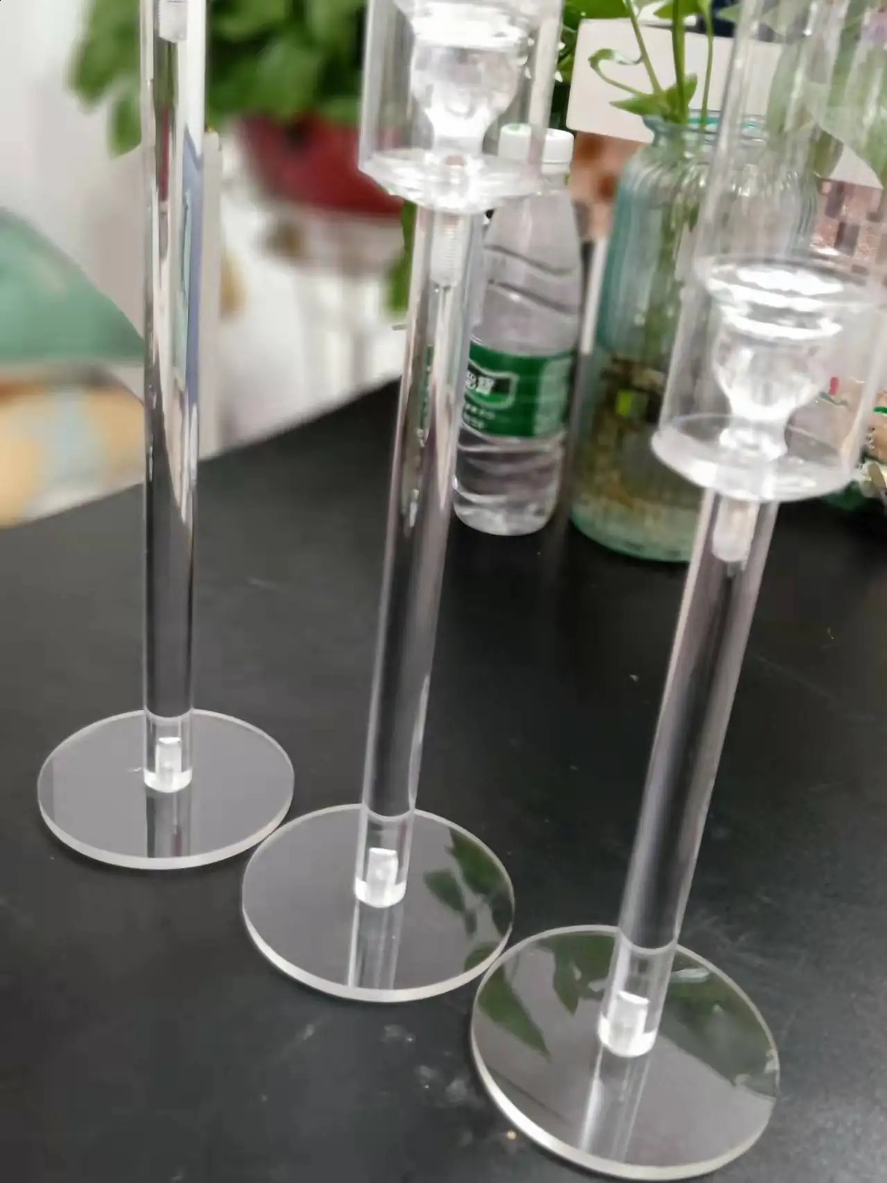 3 Pcs Crystal Candle Holders Acrylic Candlestick Road Lead Candelabra CenterPieces Wedding Porps Christmas Deco 241015