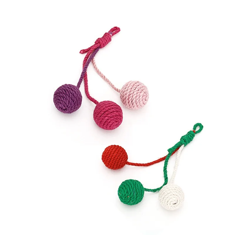 New Pet Cat Hanging Sisal Ball Bite-resistant Wear-resistant Rope Pet Supplies for Relieve Boredom Chewing Interactive Toy
