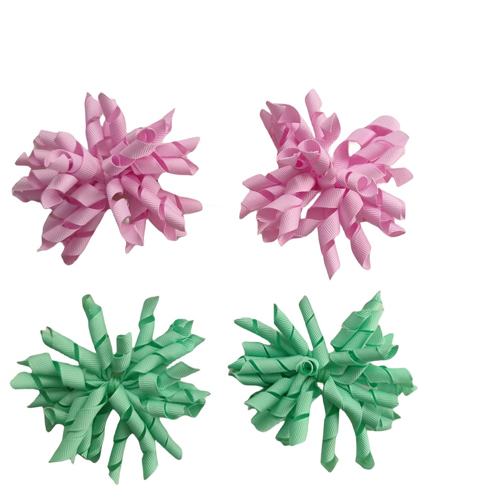 Children's Girl Baby Korker Elastic Hairband Curlers Curly Ribbon Hair Bows Flowers Clips 3 Inch Corker Barrettes Bobbles Ties Kids Headwear Acce