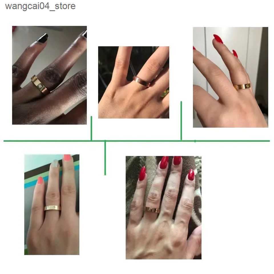 Couple Rings Fashion Stainless Steel Rose Gold Love Ring for Men Couple CZ Crystal Ring Fashion Charm Jewelry Gift Wholesale L240910