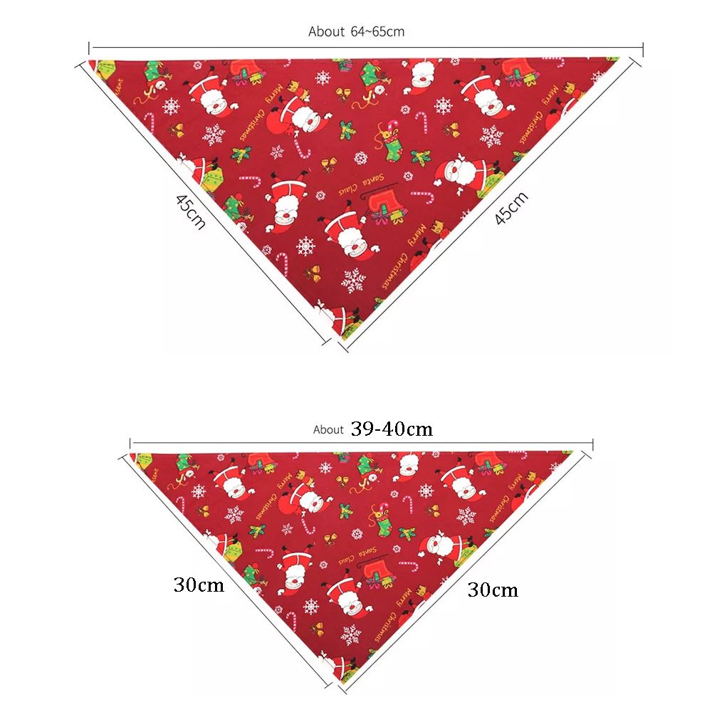 Christmas Pet Bandanas Collar Cotton Dogs Cats Triangular Bibs Scarf Collar with Santa Claus Pattern Animal Accessories