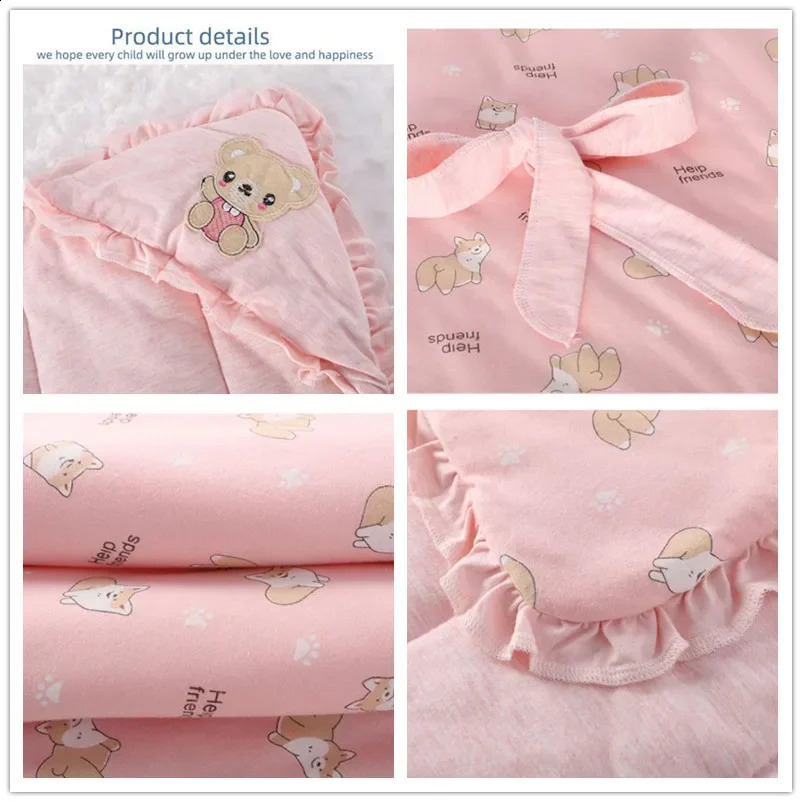 born Cotton Blanket Winter Warm Embroidery Baby Swaddling Cartoon Envelope Wrap Blankets Boys Girls Bed Quilt 241014c