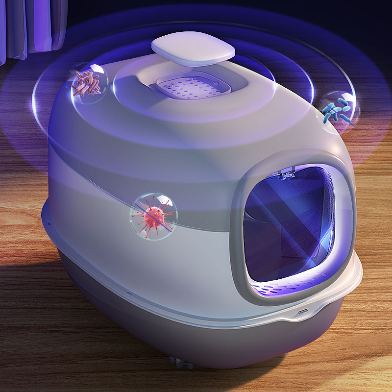 Automatic Cleaning Cat Litter Box Large Portable Scraper Cute Basket Villa Door Cat Toilet Feeder Arenero Para Gato Pet Products
