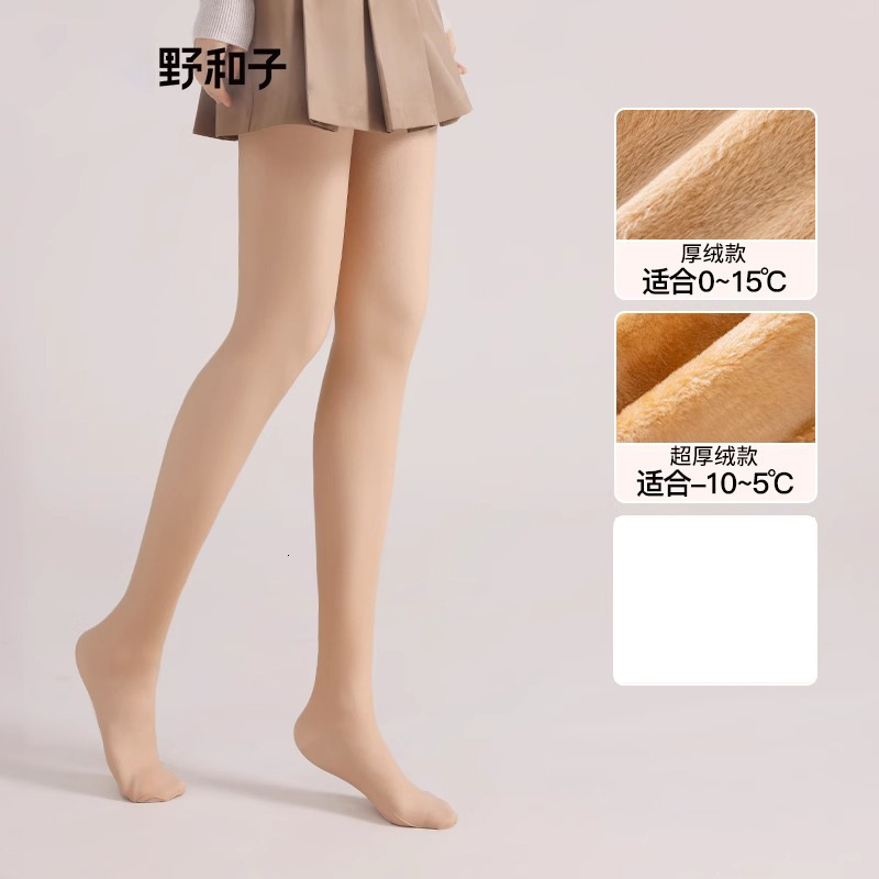 2025 Naked Leg Artifact Double Layer New Designer Detachable Button and Thick Velvet Autumn Winter Bare fashion Bottom Pantyhose