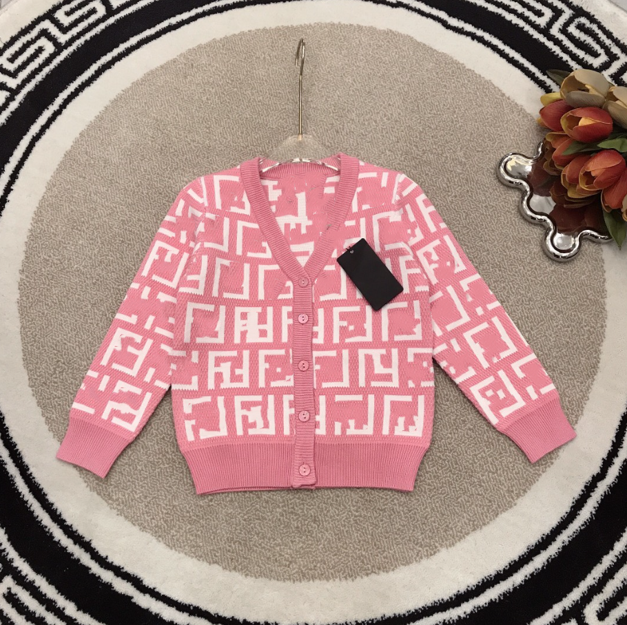 Letters Printed Kids Knitted Sweaters Cardigan Spring Autumn Children Sweatshirt Child Jackets Girls ClothesW251204